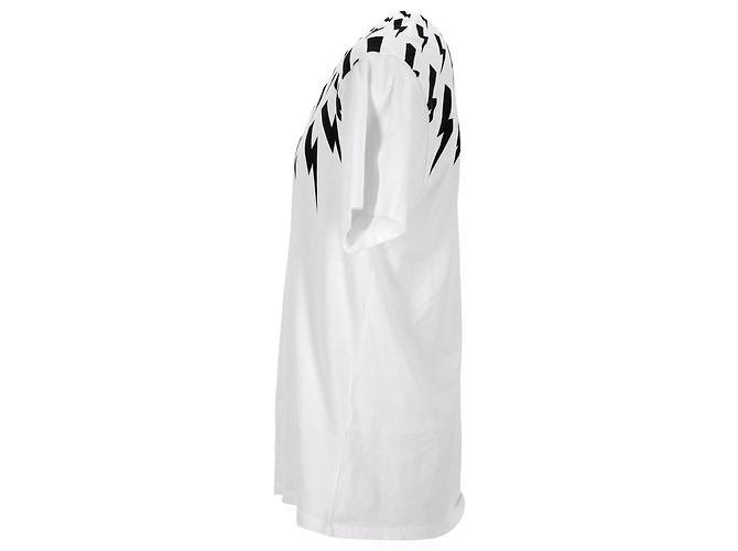 Camiseta de algodón blanco con estampado de rayo Neil Barrett - vista 2