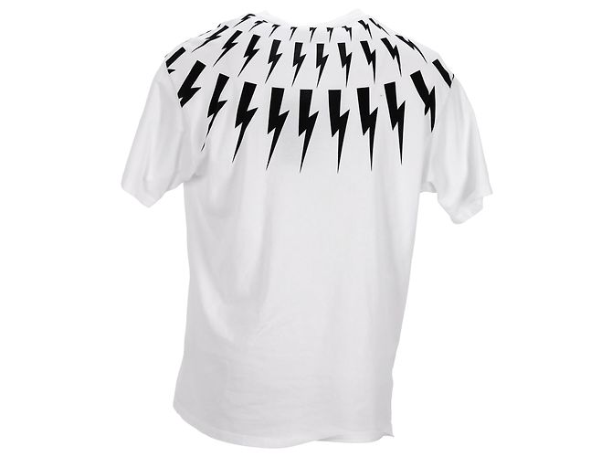 Camiseta de algodón blanco con estampado de rayo Neil Barrett - vista 3