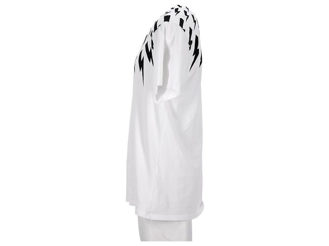 Camiseta de algodón blanco con estampado de rayo Neil Barrett - vista 8