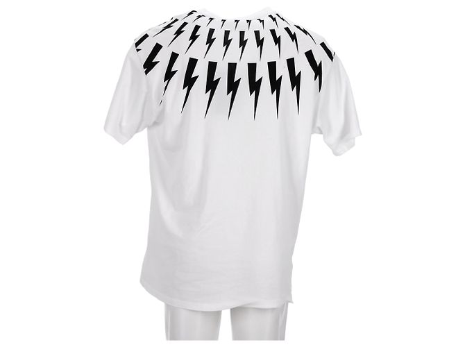 Camiseta de algodón blanco con estampado de rayo Neil Barrett - vista 9