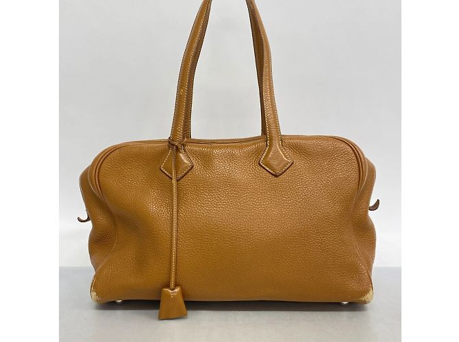 Hermès Borsa tote Hermes Victoria 35 in oro D'oro - vista 12