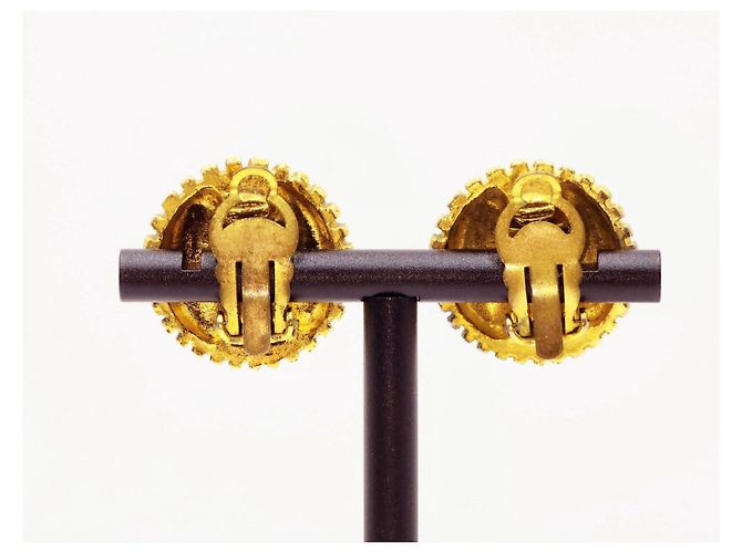Orecchini vintage CC Coco Mark di Chanel Gold hardware - vista 2