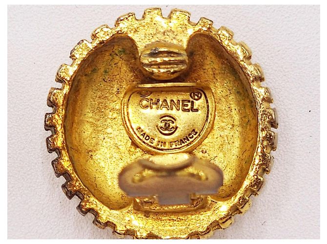 Orecchini vintage CC Coco Mark di Chanel Gold hardware - vista 3