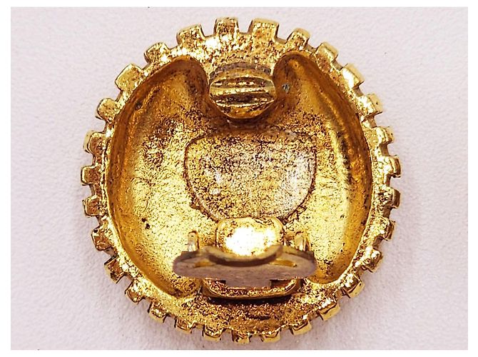 Orecchini vintage CC Coco Mark di Chanel Gold hardware - vista 4