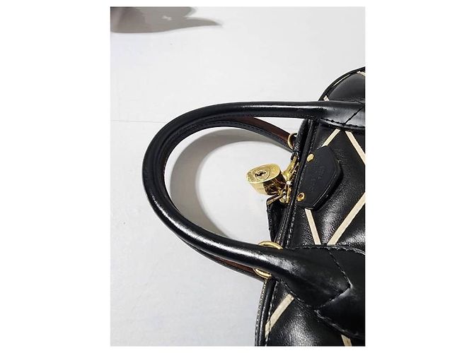 LOUIS VUITTON Alma PM Tasche aus Lammleder Malletage Schwarz/Weiß - Ansicht 12