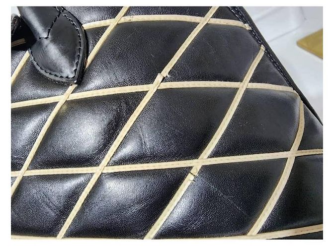 LOUIS VUITTON Alma PM Tasche aus Lammleder Malletage Schwarz/Weiß - Ansicht 15