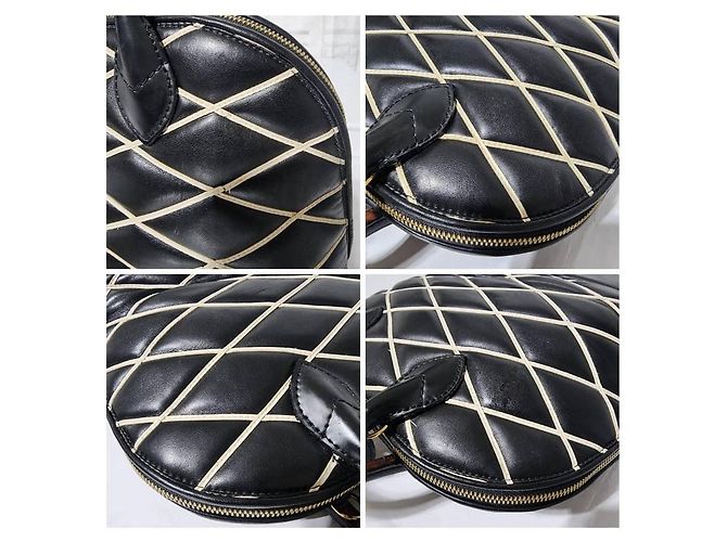 LOUIS VUITTON Alma PM Tasche aus Lammleder Malletage Schwarz/Weiß - Ansicht 18