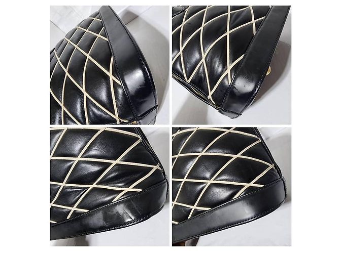 LOUIS VUITTON Alma PM Tasche aus Lammleder Malletage Schwarz/Weiß - Ansicht 5