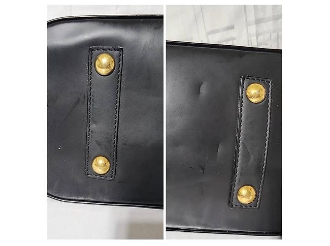 LOUIS VUITTON Alma PM Tasche aus Lammleder Malletage Schwarz/Weiß - Ansicht 6