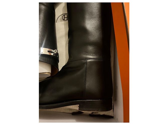 Botas Hermès Jumping de piel negra Negro - vista 2