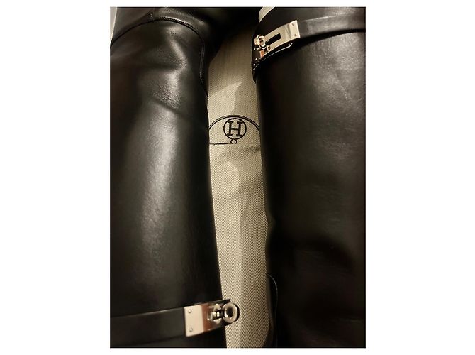 Botas Hermès Jumping de piel negra Negro - vista 3