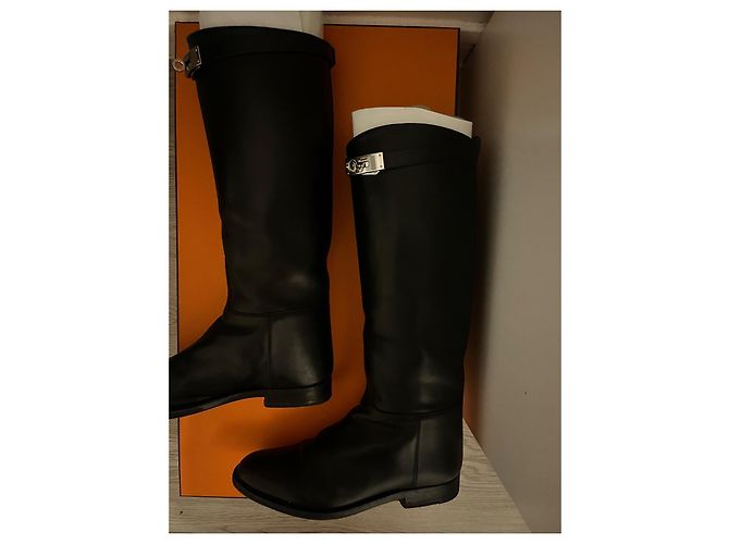 Botas Hermès Jumping de piel negra Negro - vista 5