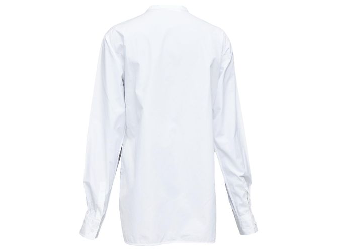 Ports 1961 shirt cotton front slit deconstructed button down top White - view 5