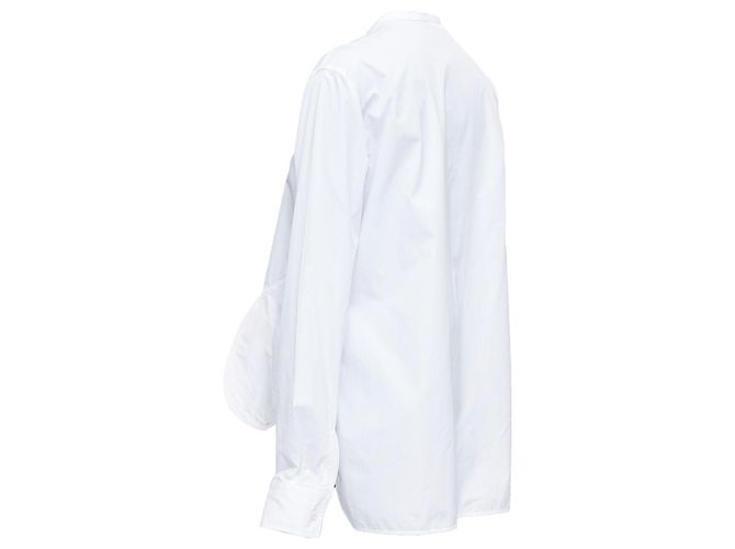 Ports 1961 shirt cotton front slit deconstructed button down top White - view 6