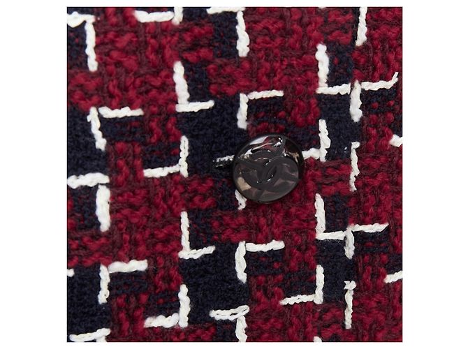 Gabrielle Chaqueta de tweed geométrica cc de brassiere Chanel Roja Burdeos - vista 2