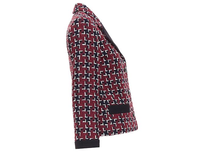 Gabrielle Chaqueta de tweed geométrica cc de brassiere Chanel Roja Burdeos - vista 5
