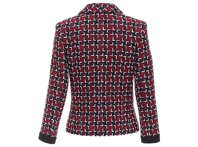 Gabrielle Chaqueta de tweed geométrica cc de brassiere Chanel Roja Burdeos - vista 6