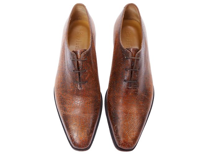 Scarpe brogue in pelle testurizzata Berluti con lacci fatte a mano - vista 2
