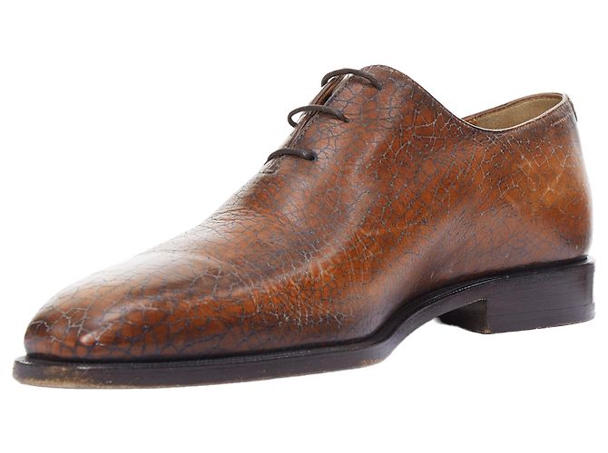 Scarpe brogue in pelle testurizzata Berluti con lacci fatte a mano - vista 4