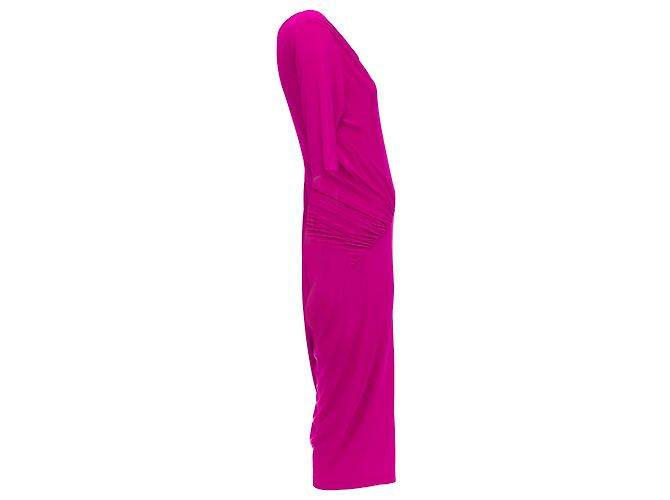 Abito midi drappeggiato con scollo asimmetrico di Donna Karan - vista 4