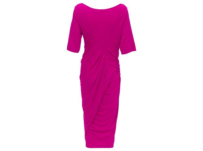 Abito midi drappeggiato con scollo asimmetrico di Donna Karan - vista 5