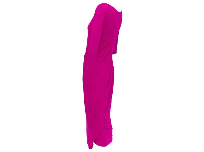Abito midi drappeggiato con scollo asimmetrico di Donna Karan - vista 6