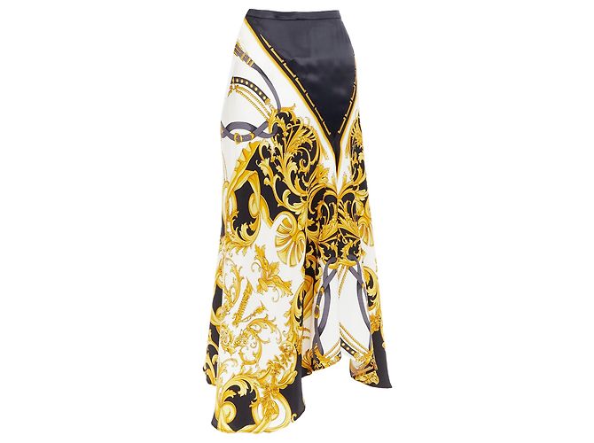 Versace Rodeo Barocco Seiden-Viskose schräg geschnittenen Rock - Ansicht 6