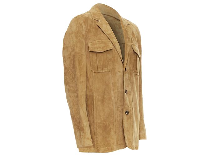 Alfred Dunhill Dunhill Echtes Wildleder Lammleder Utility Blazer Jacke - Ansicht 3