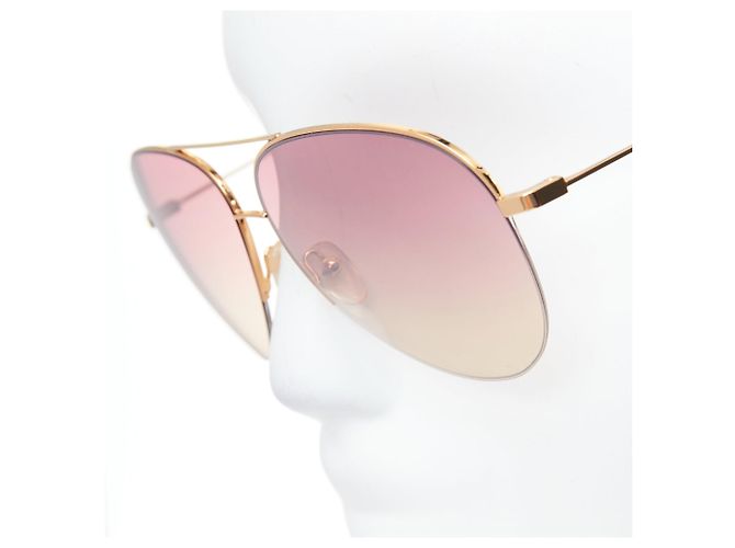 Victoria Beckham VBS90 C61 Gradient Gold Trim Handmade Aviators - view 2