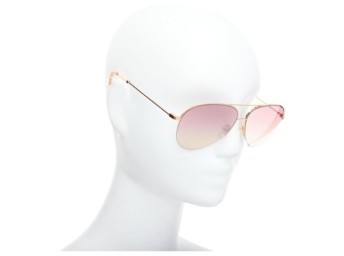 Victoria Beckham VBS90 C61 Gradient Gold Trim Handmade Aviators - view 3