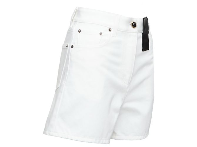 Twist Shorts mini in denim con accento Louis Vuitton Bianco - vista 3