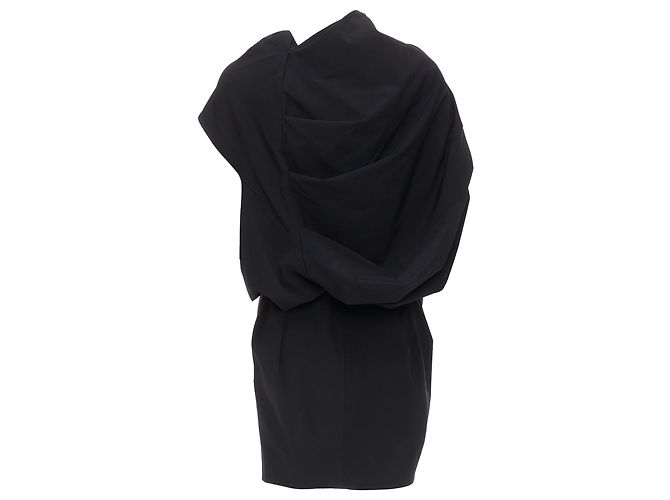 Vestido drapeado con cuello cowl en la parte delantera fruncido de Donna Karan - vista 5
