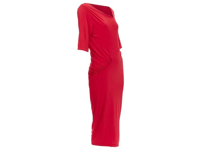 Asymmetrisch geschnittenes Midi-Kleid mit Drapierung von Donna Karan - Ansicht 3