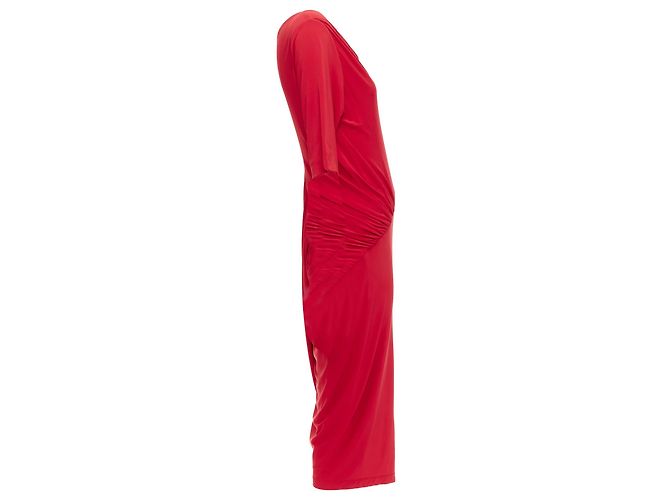 Asymmetrisch geschnittenes Midi-Kleid mit Drapierung von Donna Karan - Ansicht 4