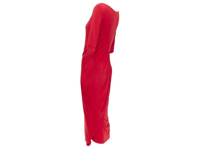 Asymmetrisch geschnittenes Midi-Kleid mit Drapierung von Donna Karan - Ansicht 6