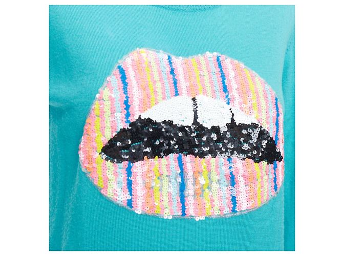 Markus Lupfer Merinowollpullover mit mehrfarbigen Pailletten in Lippenform - Ansicht 2