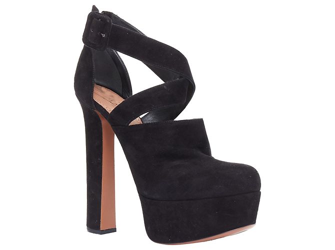 Alaïa Talons à plateforme bloc en suède Alaia avec sangle enroulée - vue 2