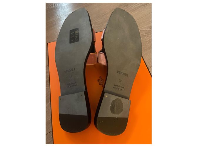 Hermès Oran Sandalen aus Leder rosa Größe 36 Pink - Ansicht 4
