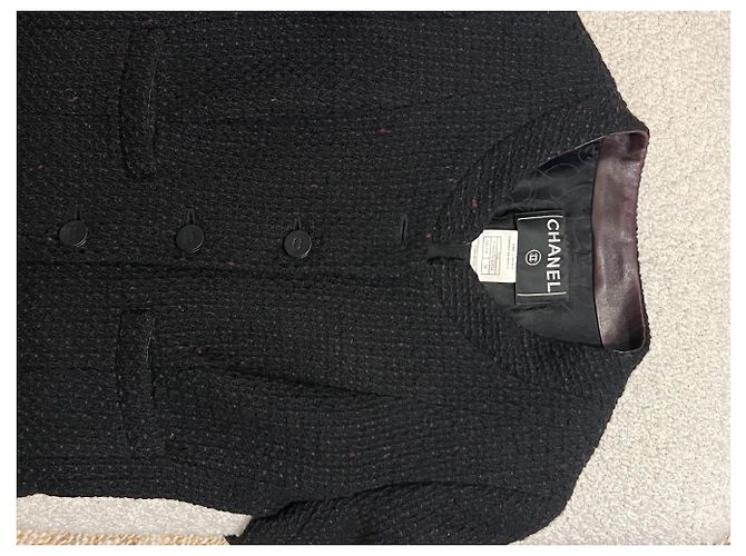 Giacca Chanel Tweed Red Dot nera Nero - vista 2