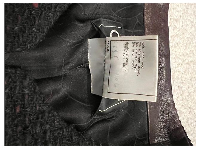 Giacca Chanel Tweed Red Dot nera Nero - vista 4