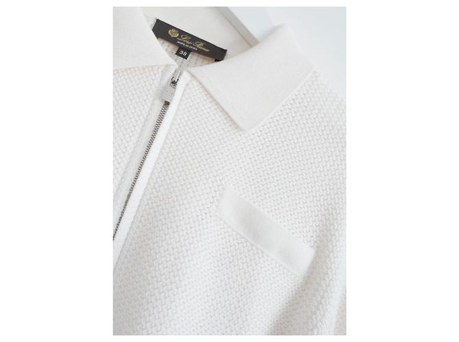 Weißer Waffelstruktur-Pullover von Loro Piana - Ansicht 2