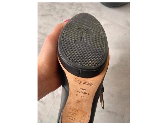 Repetto con tacco in pelle nera - vista 2