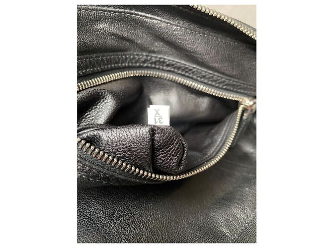 Pochette Prada in pelle nera e blu con zip Nero - vista 15