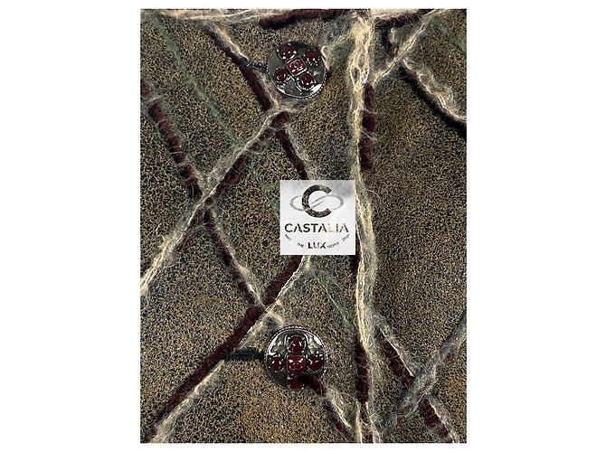 Chanel 12K$ Rare Gripoix Buttons Leather & Tweed Jacket Multiple colors - view 10
