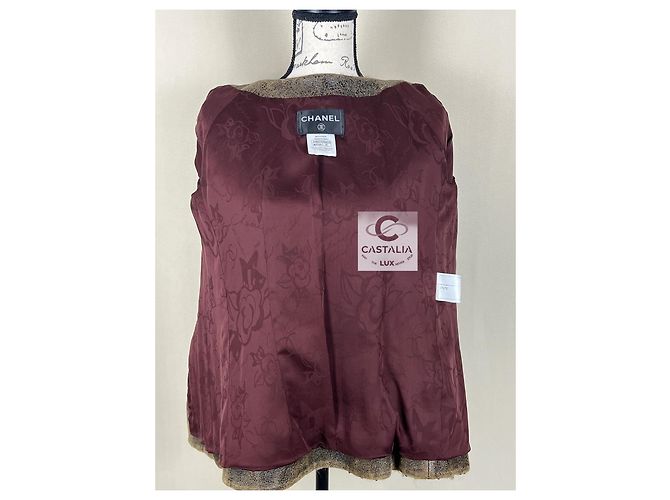 Chanel 12K$ Rare Gripoix Buttons Leather & Tweed Jacket Multiple colors - view 14