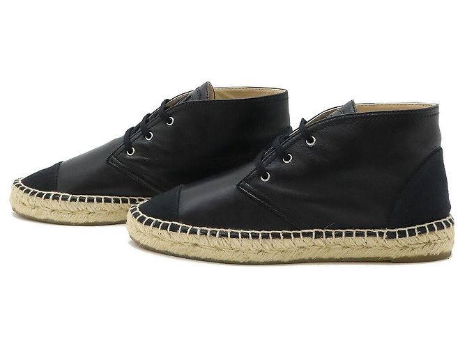 Chanel Leder-Canvas-Jute Chukka-Stiefel - Ansicht 2