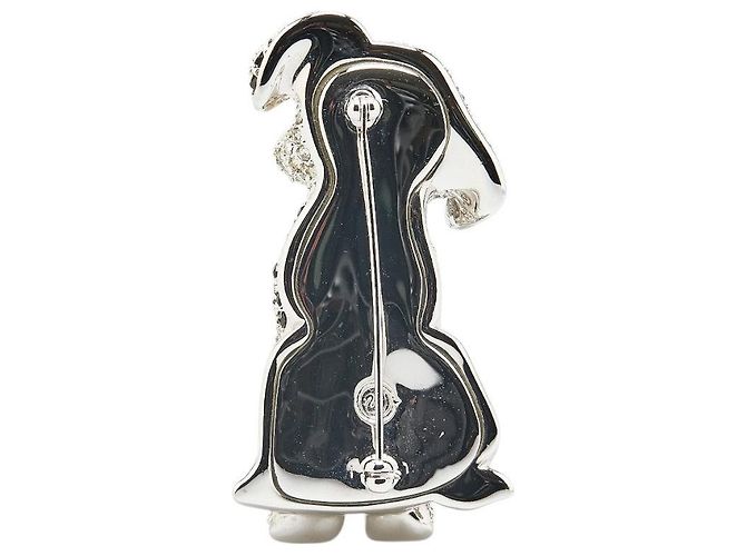 Swarovski Dog Motif Brooch Silver Metal - view 2