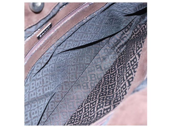 BALLY Borsa a Spalla in Pelle Scamosciata Marrone Nera Auth ti2366 Nero - vista 11
