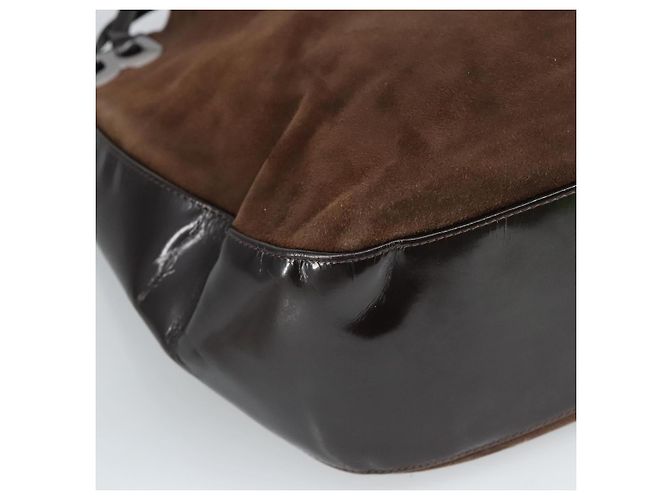 BALLY Borsa a Spalla in Pelle Scamosciata Marrone Nera Auth ti2366 Nero - vista 15
