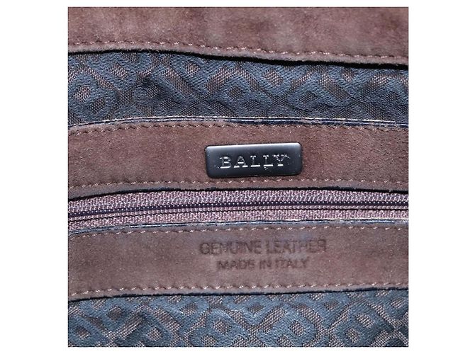 BALLY Borsa a Spalla in Pelle Scamosciata Marrone Nera Auth ti2366 Nero - vista 17